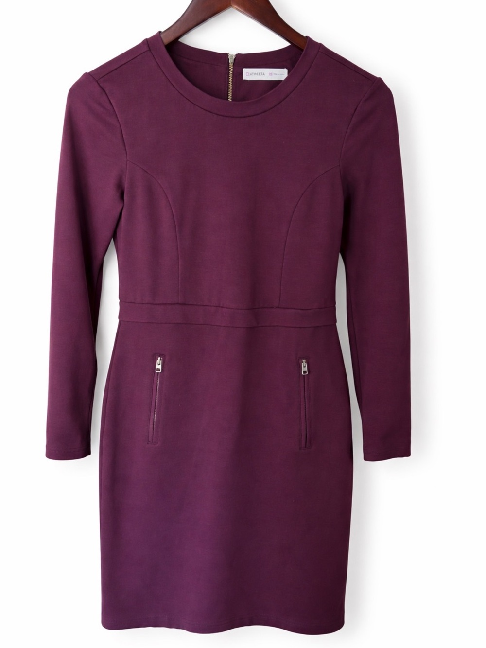 Athleta Plum Purple Faux Suede Dress Long Sleeve Sheath Career Office Women’s XS